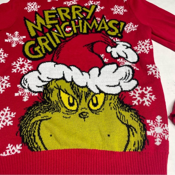 Red Grinch Christmas Sweater. Size Medium. Dr.Suess. Whimsical. Preowned. - Picture 2 of 8